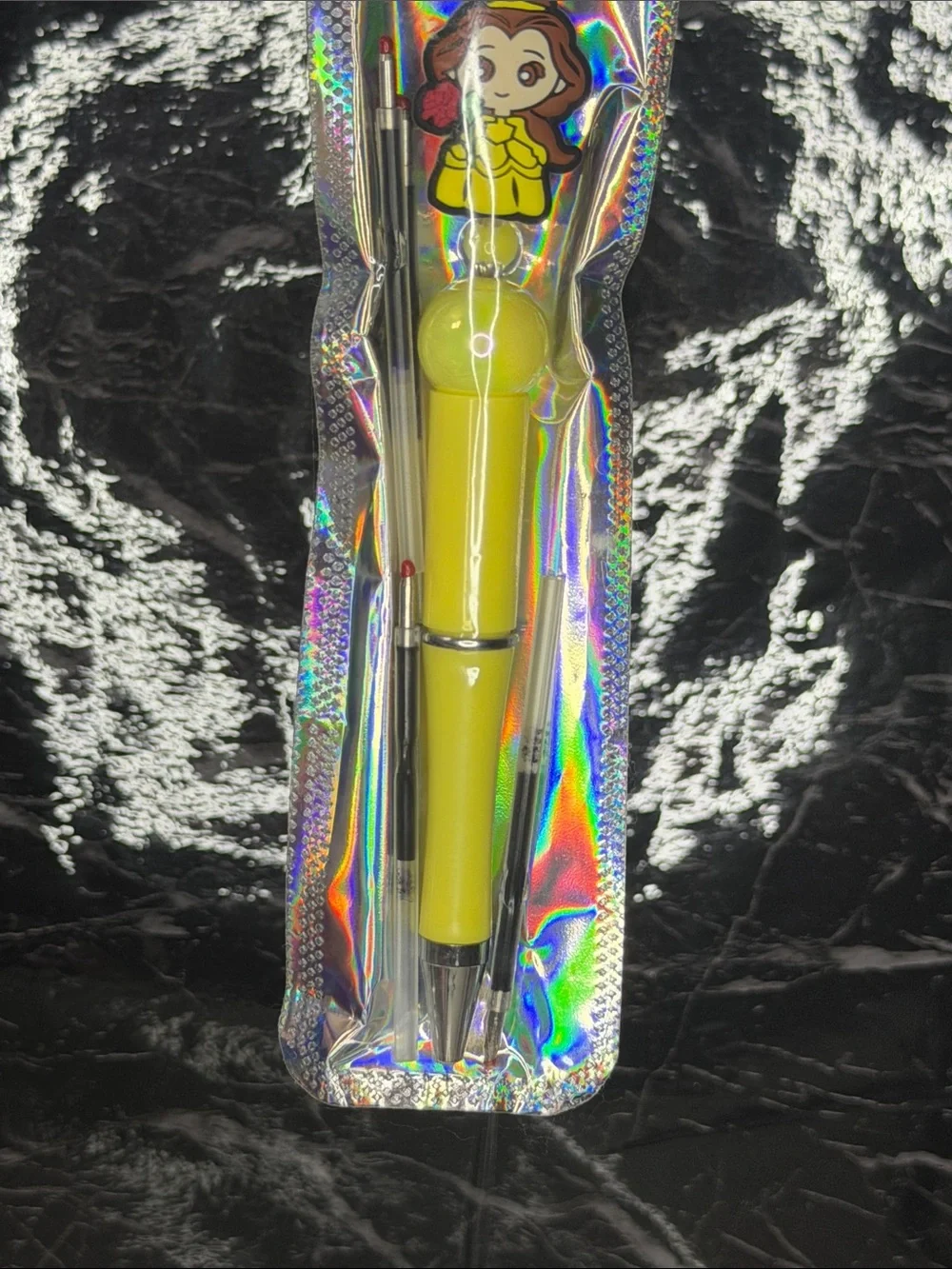 Belle Focal Bead Pen Black and Blue Ink